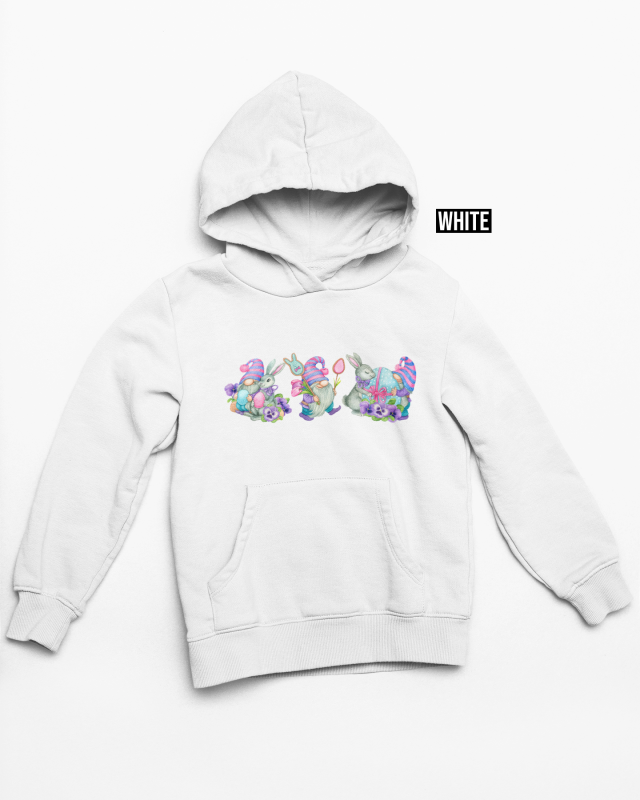 Easter gnome hoodie white