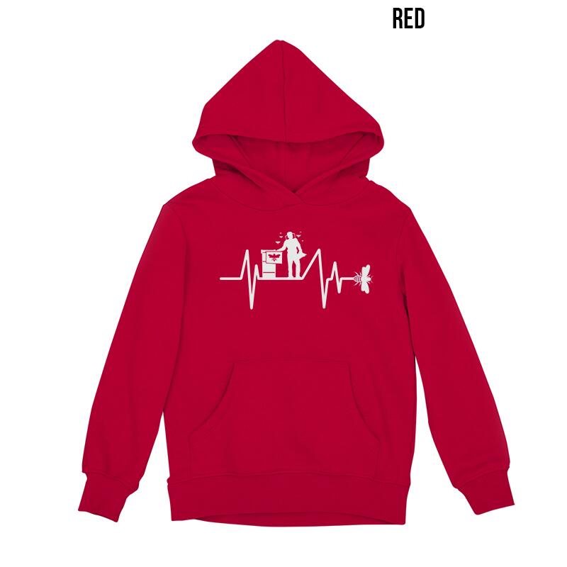 Bee heartbeat hoodie red