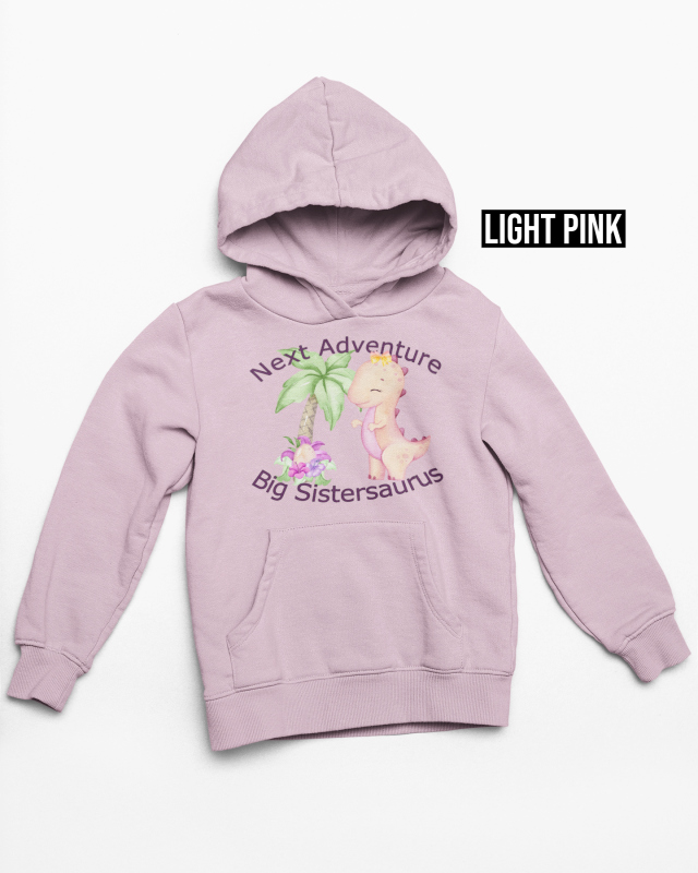 big sistersuarus hoodie light pink