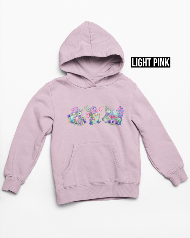 Easter gnome hoodie light pink