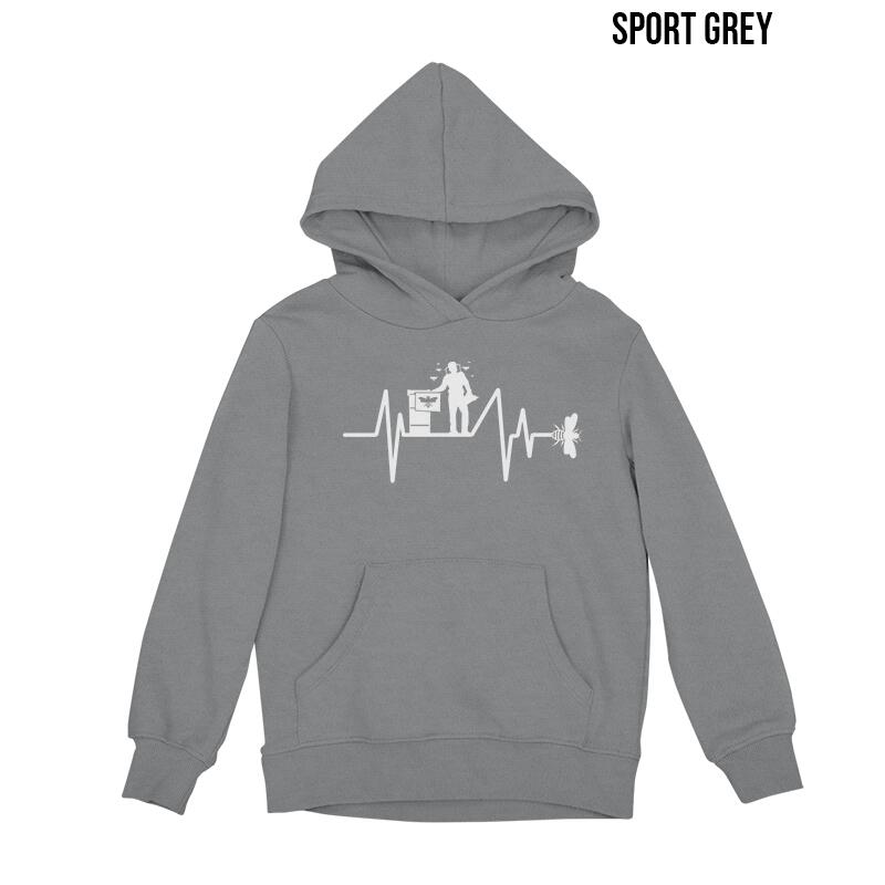 Bee heartbeat hoodie sport grey