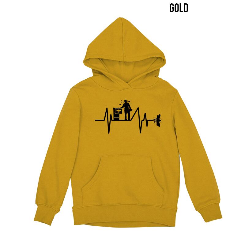 Bee heartbeat hoodie gold