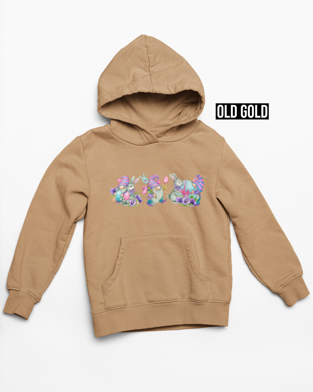 Easter gnome hoodie old gold