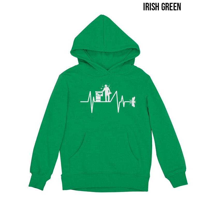 Bee heartbeat hoodie irish green