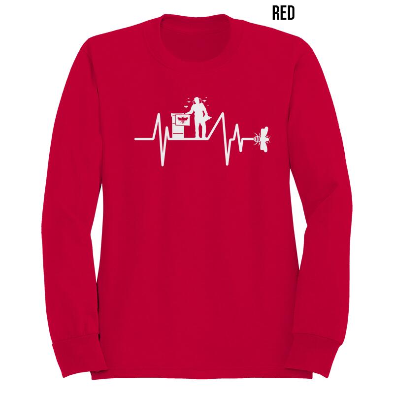 bee heart beat sweater red