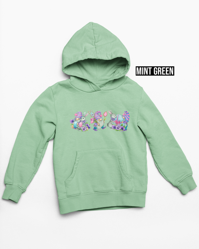 Easter gnome hoodie mint green