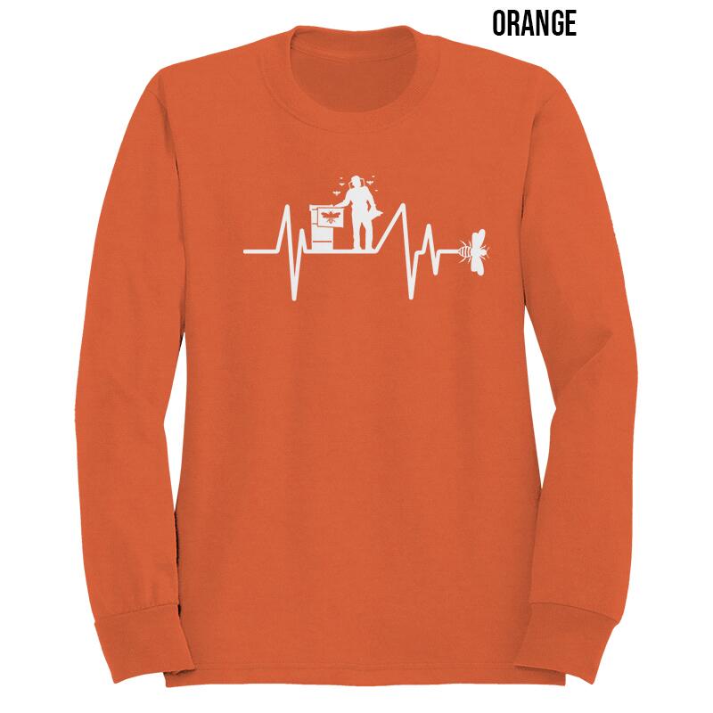 bee heart beat sweater orange