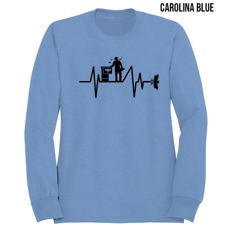 bee heart beat sweater carolina blue