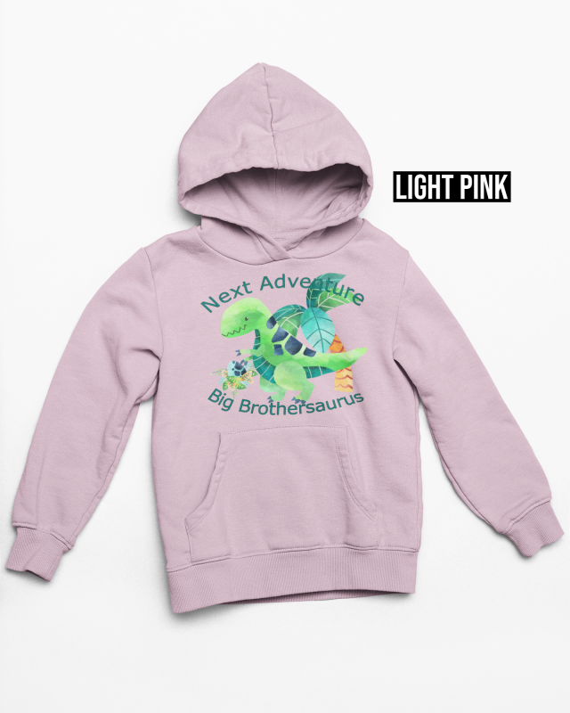 big brothersuarus hoodie light pink