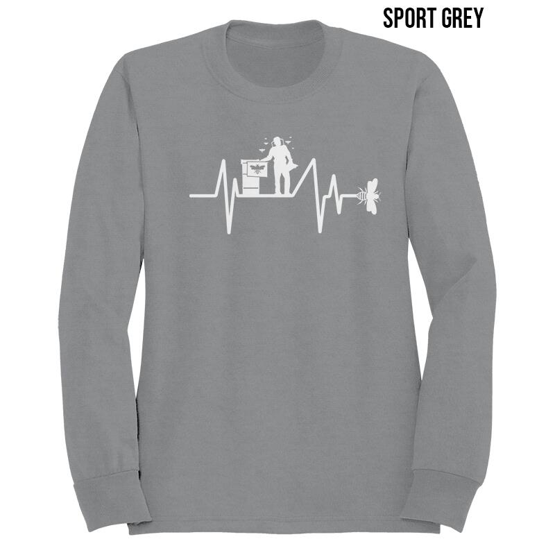 bee heart beat sweater sport grey
