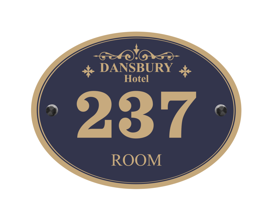 Custom Oval Hotel Room Number Signs