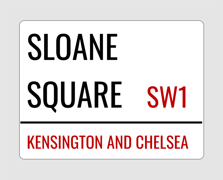 Sloane Square Street Name Sign