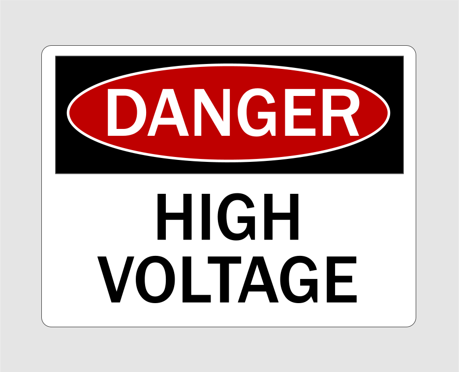 Danger High Voltage Door Sign