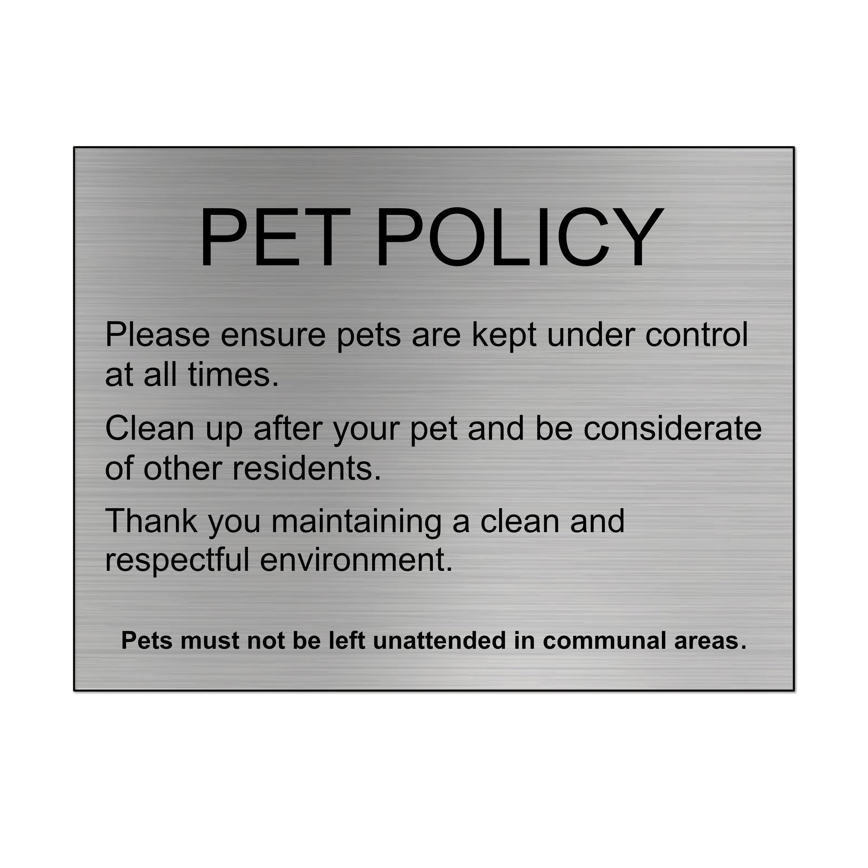 Pet Policy Sign