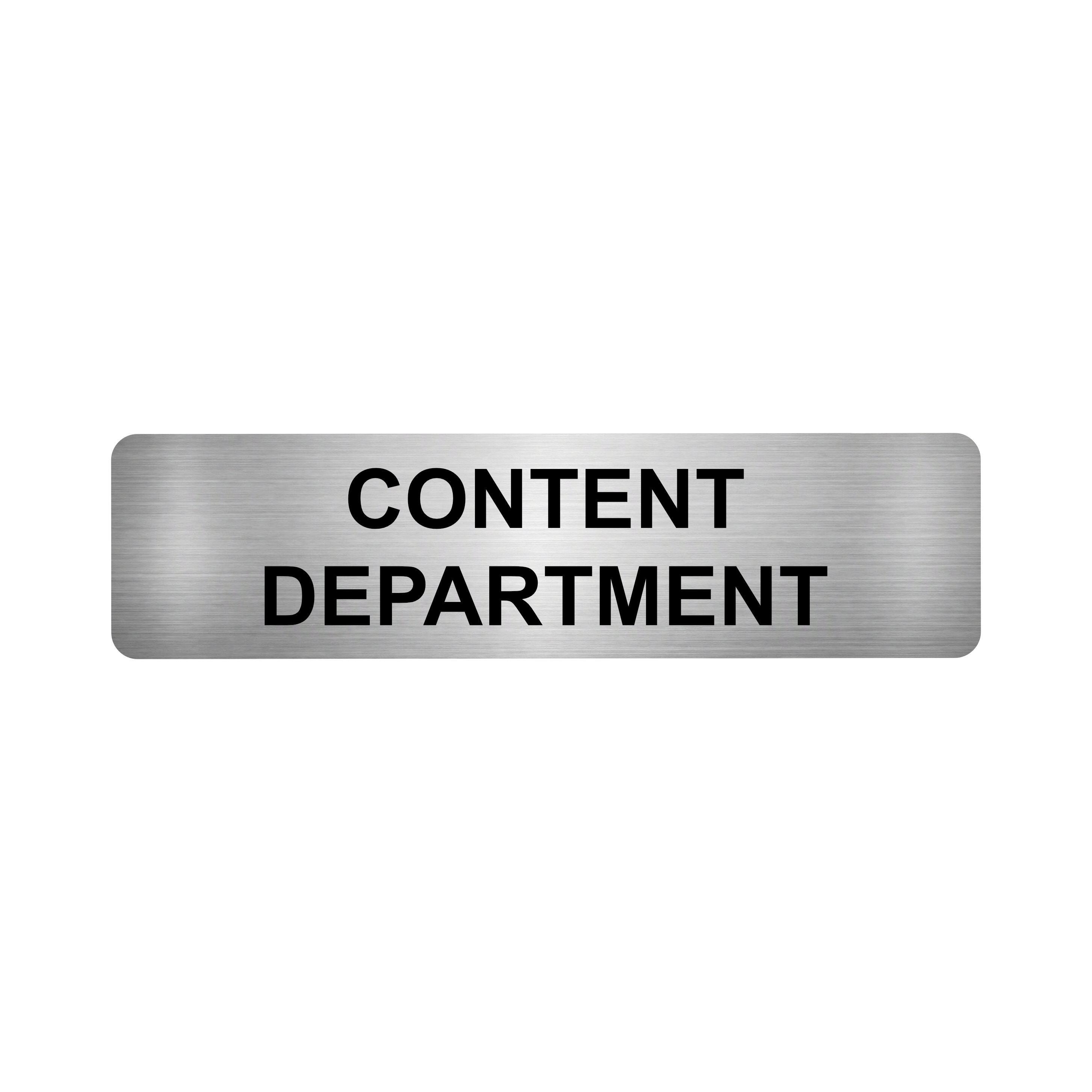 Content Department Sign