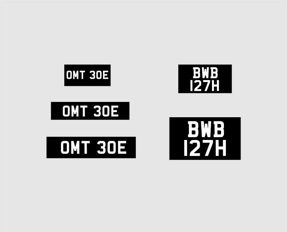 1:24 Scale Model Metal Licence Number Plates