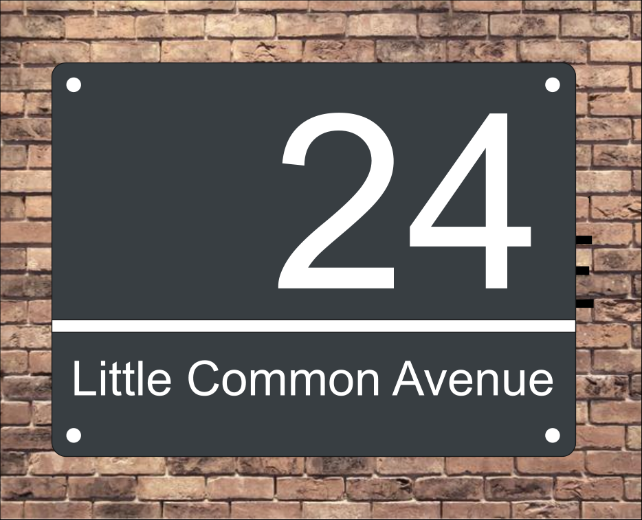 House Number and Street Name Sign