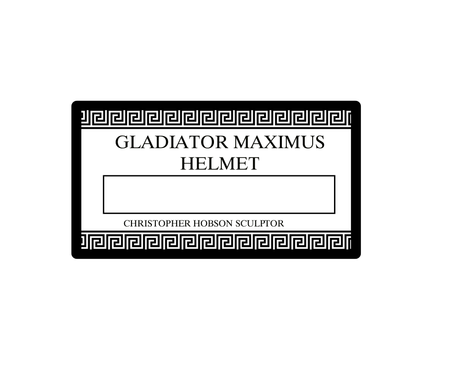 Gladiator Maximus Helmet Plaque