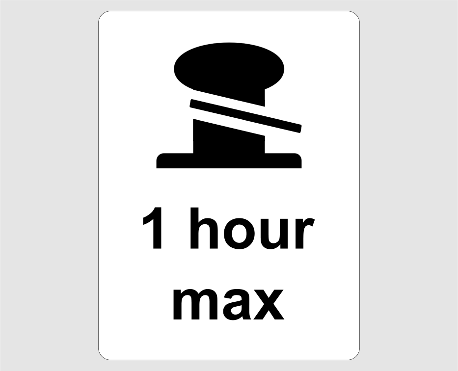 One Hour Max Mooring Sign
