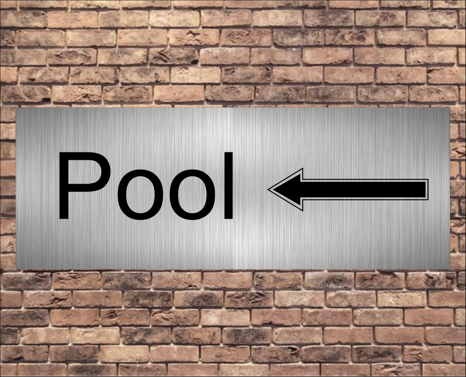 Swimming Pool Signs Left Arrow