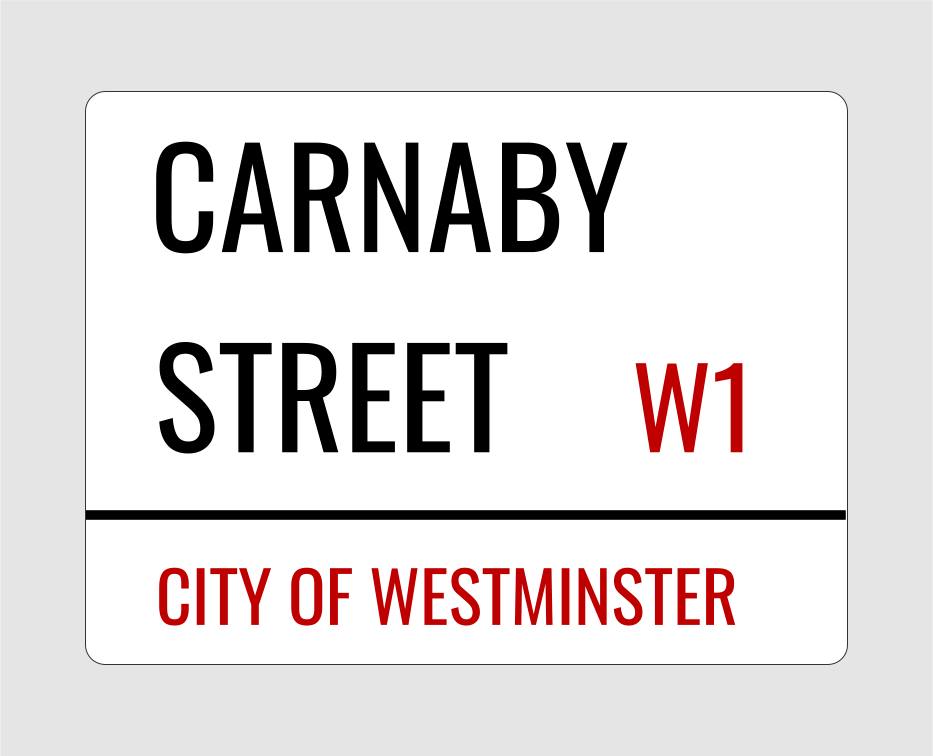 Carnaby Street Name Sign