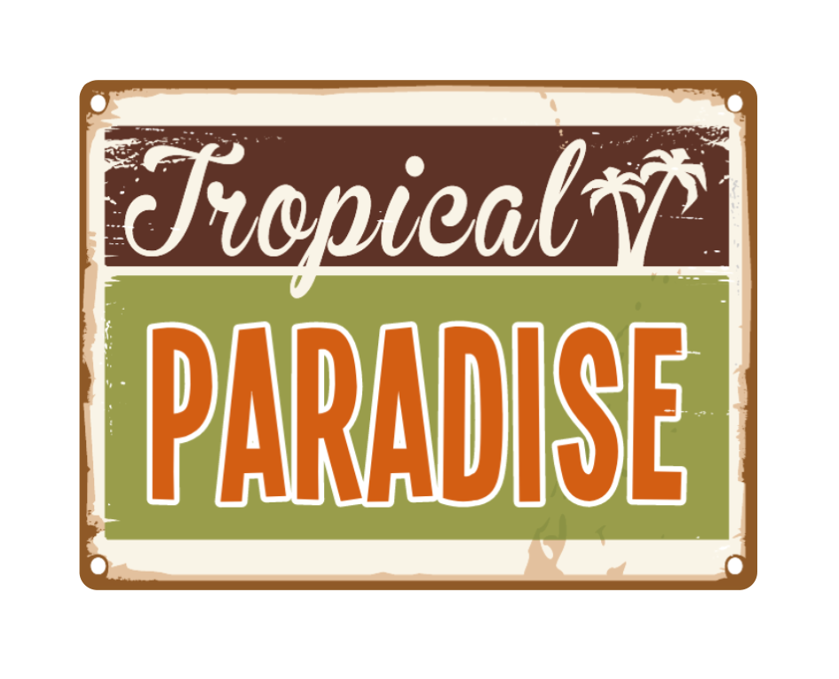 Tropical Paradise Bar Sign