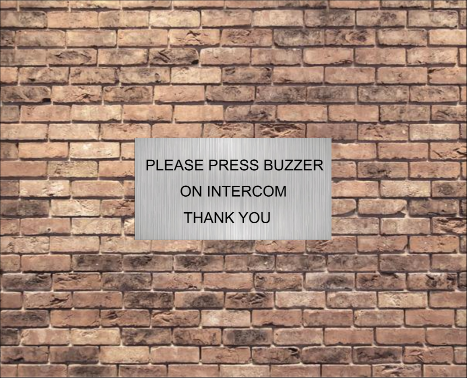 Please Press Buzzer On Intercom Sign