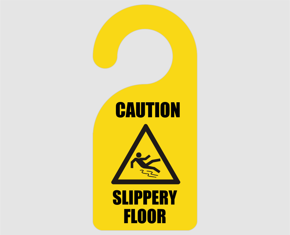 Caution Slippery Floor Door Hanger