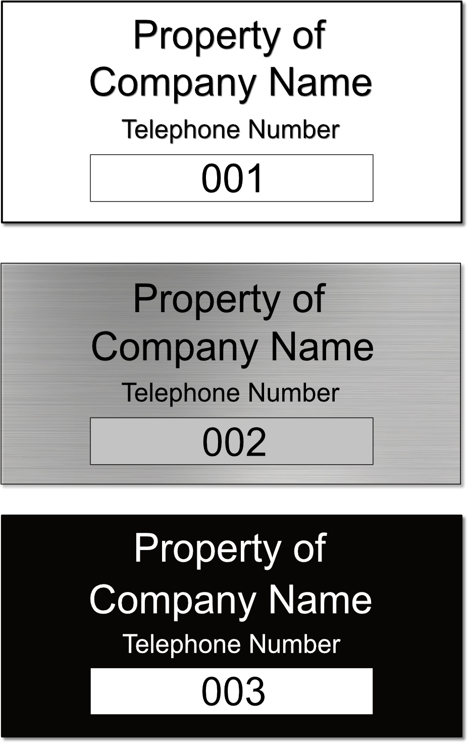 Aluminium Sequential Asset Labels