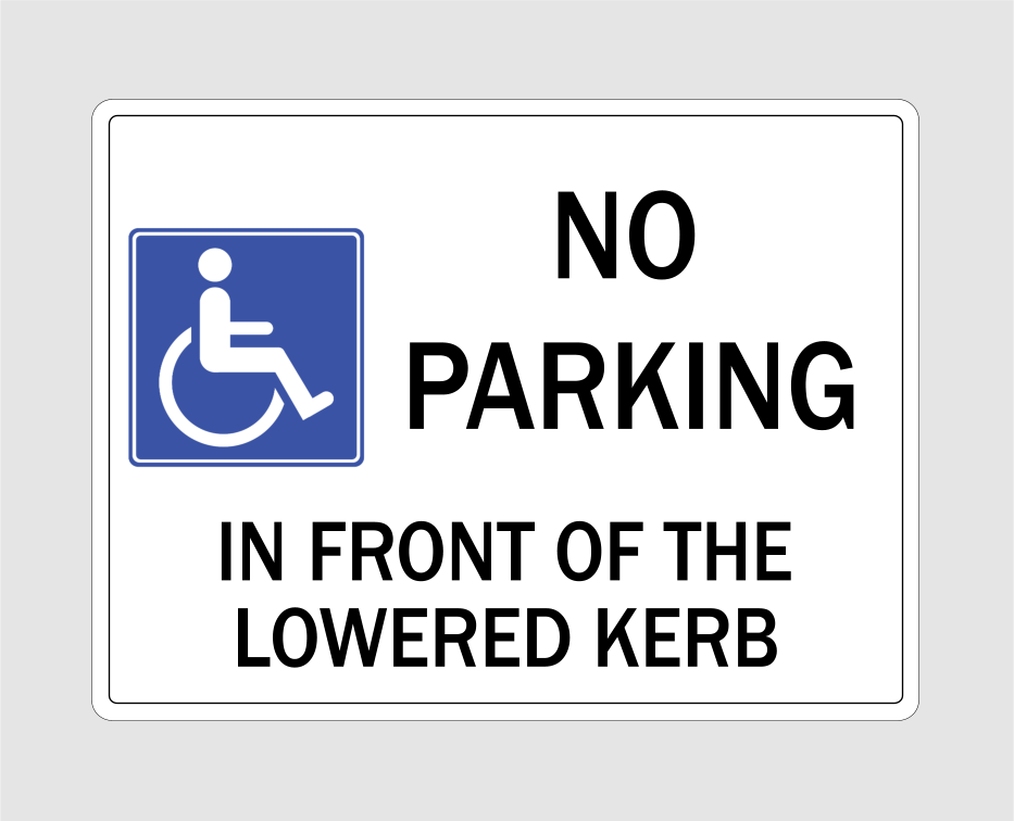 Disabled No Parking Sign Lowered Kerb
