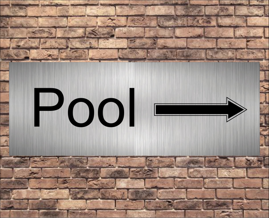 Swimming Pool Signs Right Arrow
