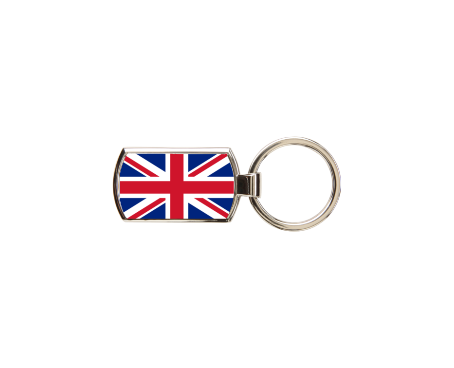 Union Jack Chrome Metal Key Ring With Presentation Box