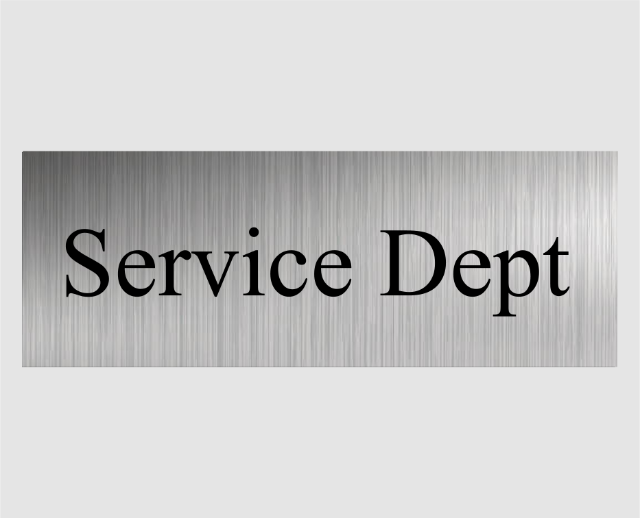 Service Department Signs