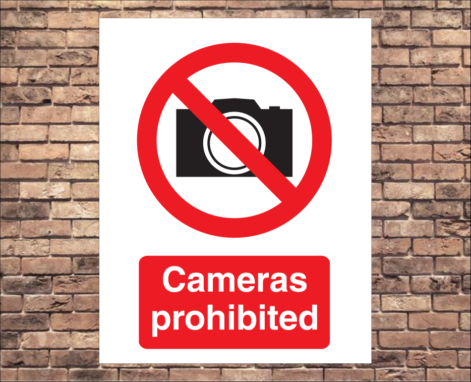 Cameras Prohibited Warning Sign