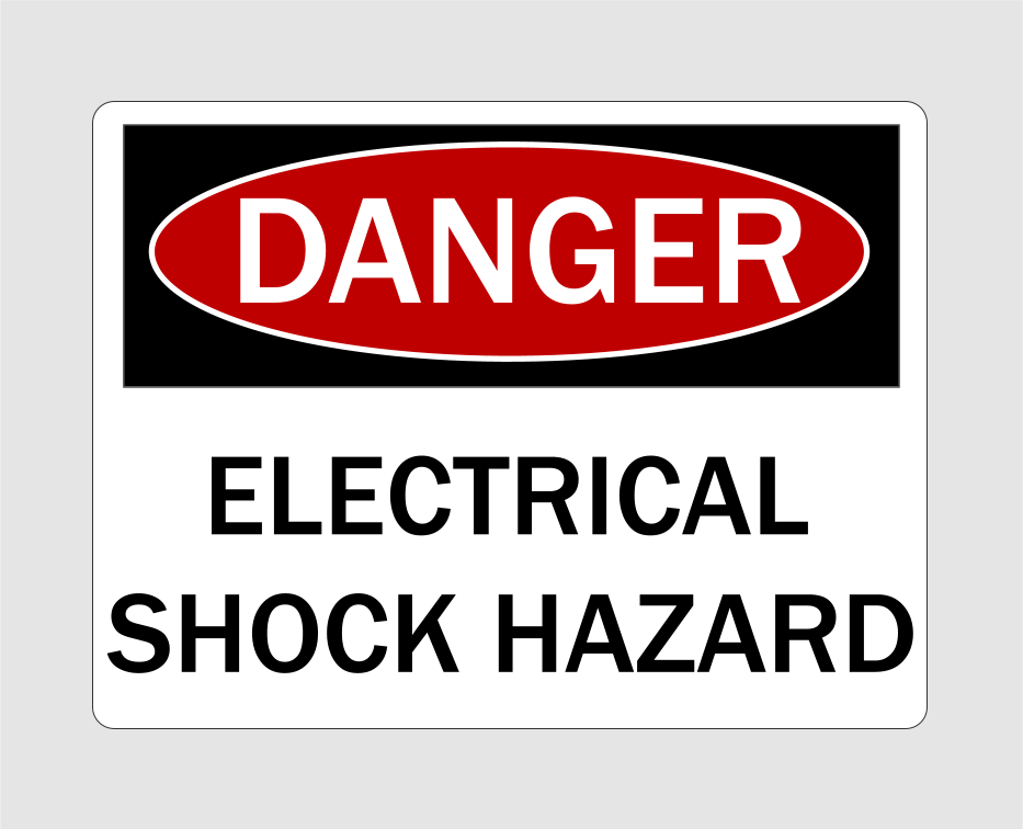Danger Shock Hazard Door Sign