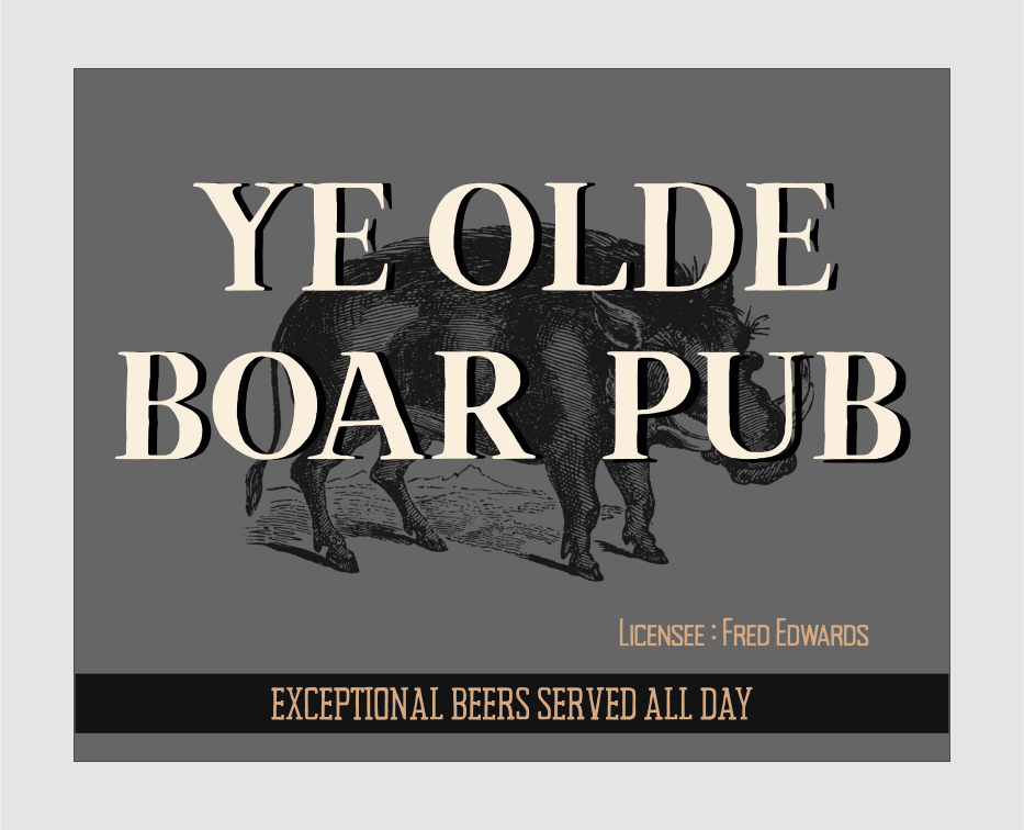Ye Olde Boar Home Bar Sign