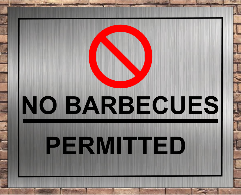 No Barbecues Permitted Sign