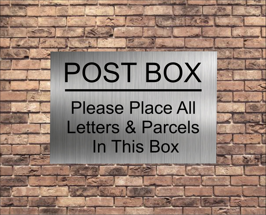 Post Box  Letters and Parcel Signs