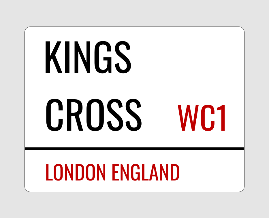 Kings Cross Street Name Sign