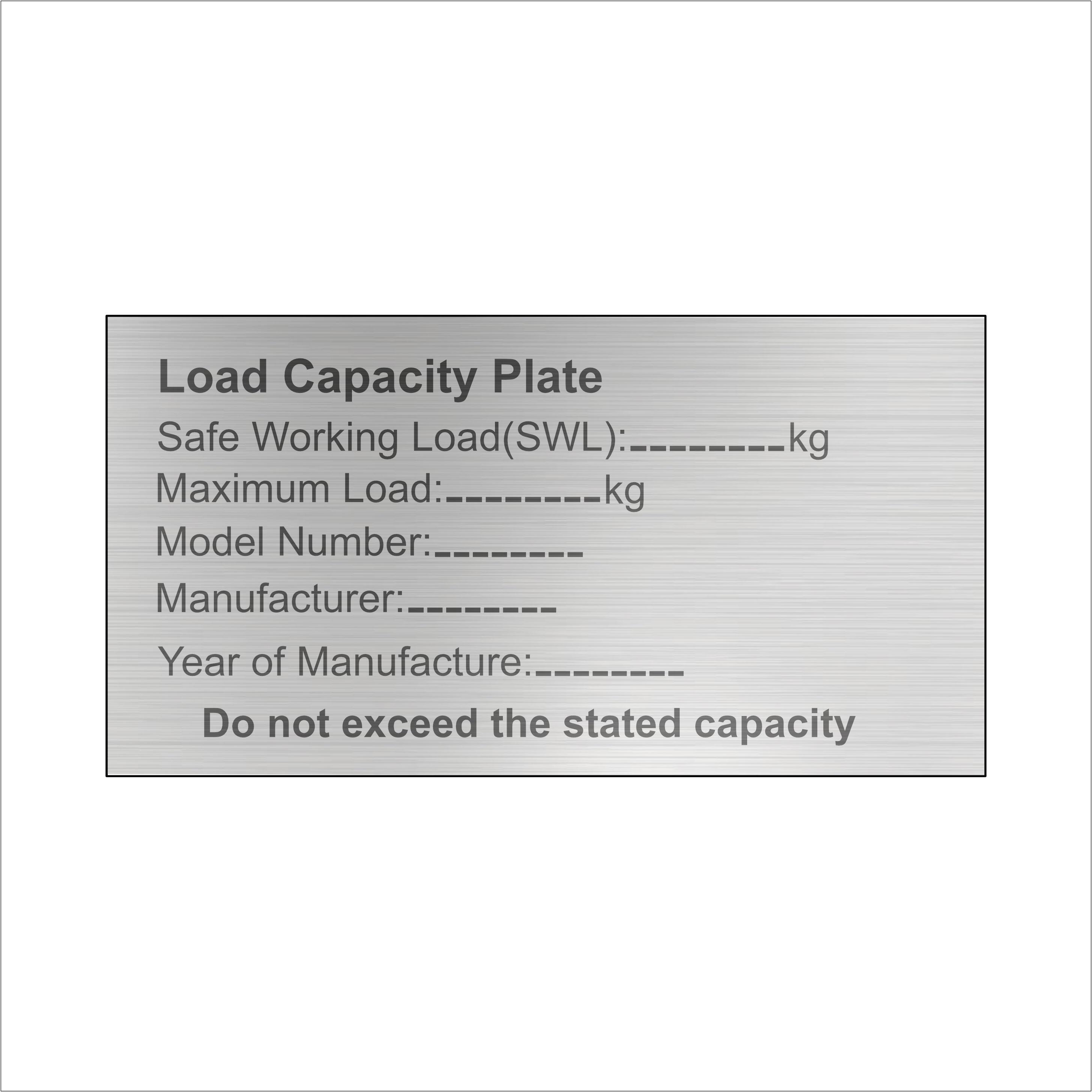 Load Capacity Plate