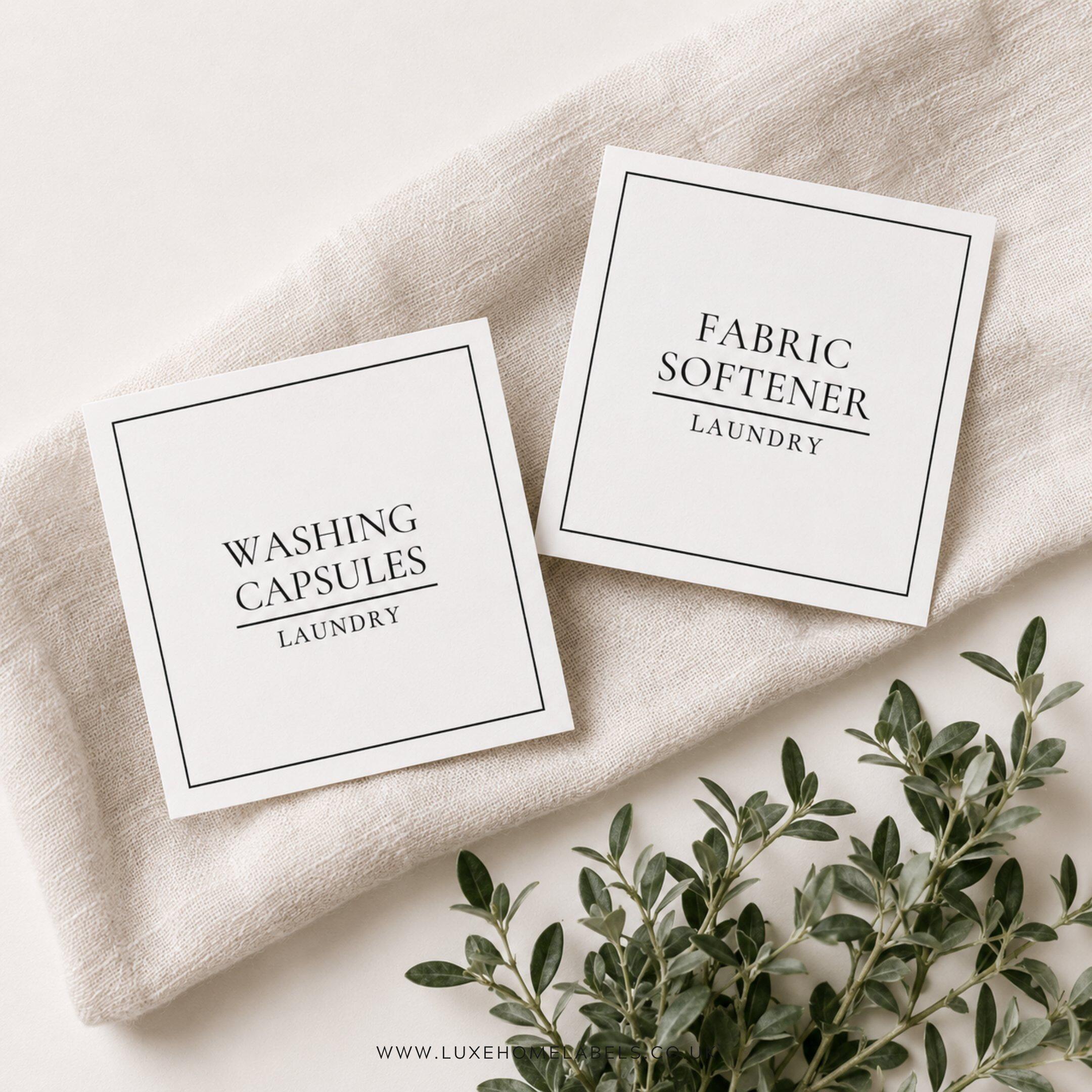 Laundry Background Label Personalised Laundry Jar Labels (Classic Collection)