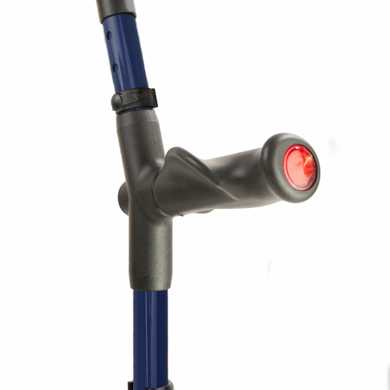 Comfort grip handle of the blue Flexyfoot Comfort Grip Double Adjustable Crutch
