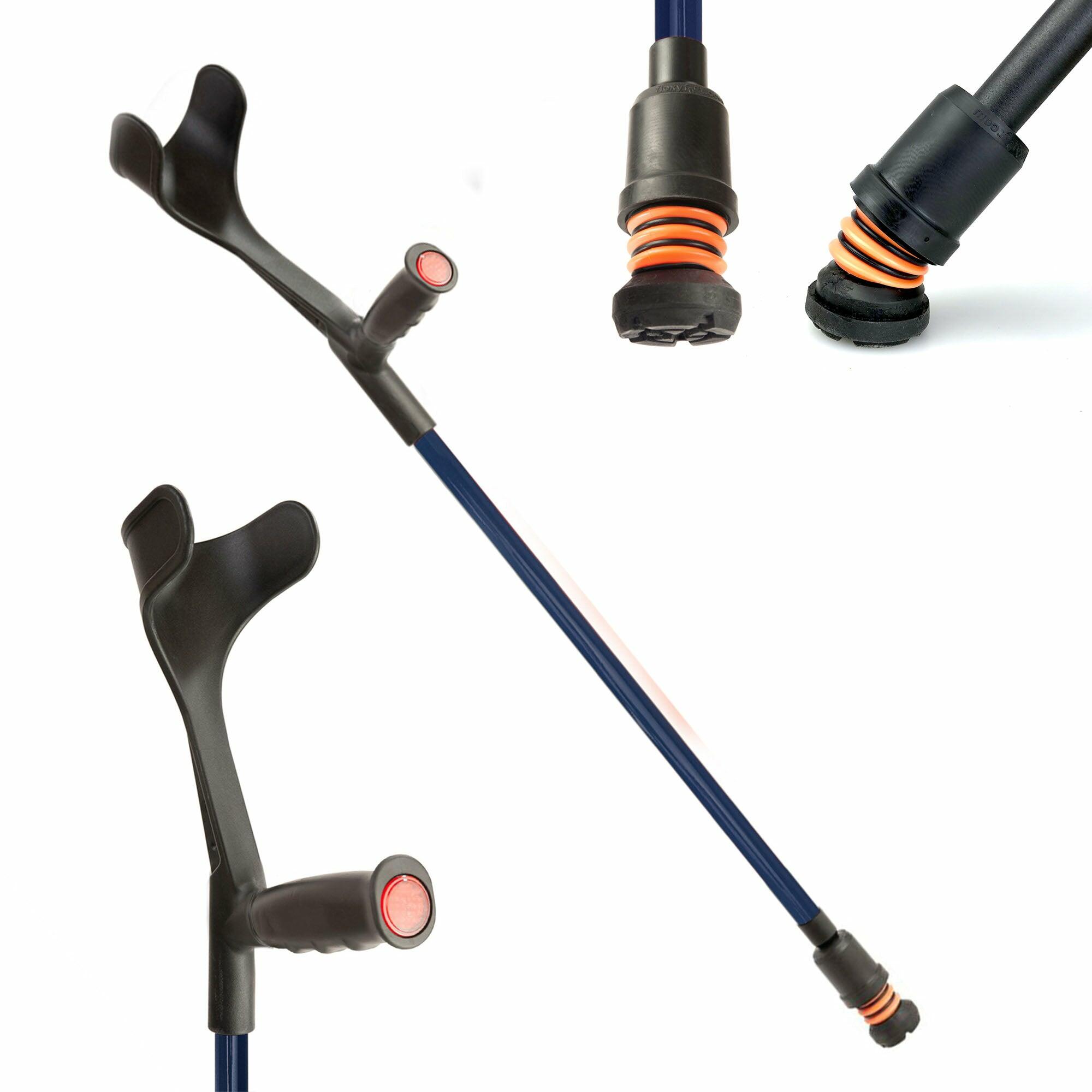 Flexyfoot Soft Grip Open Cuff Crutches - Blue