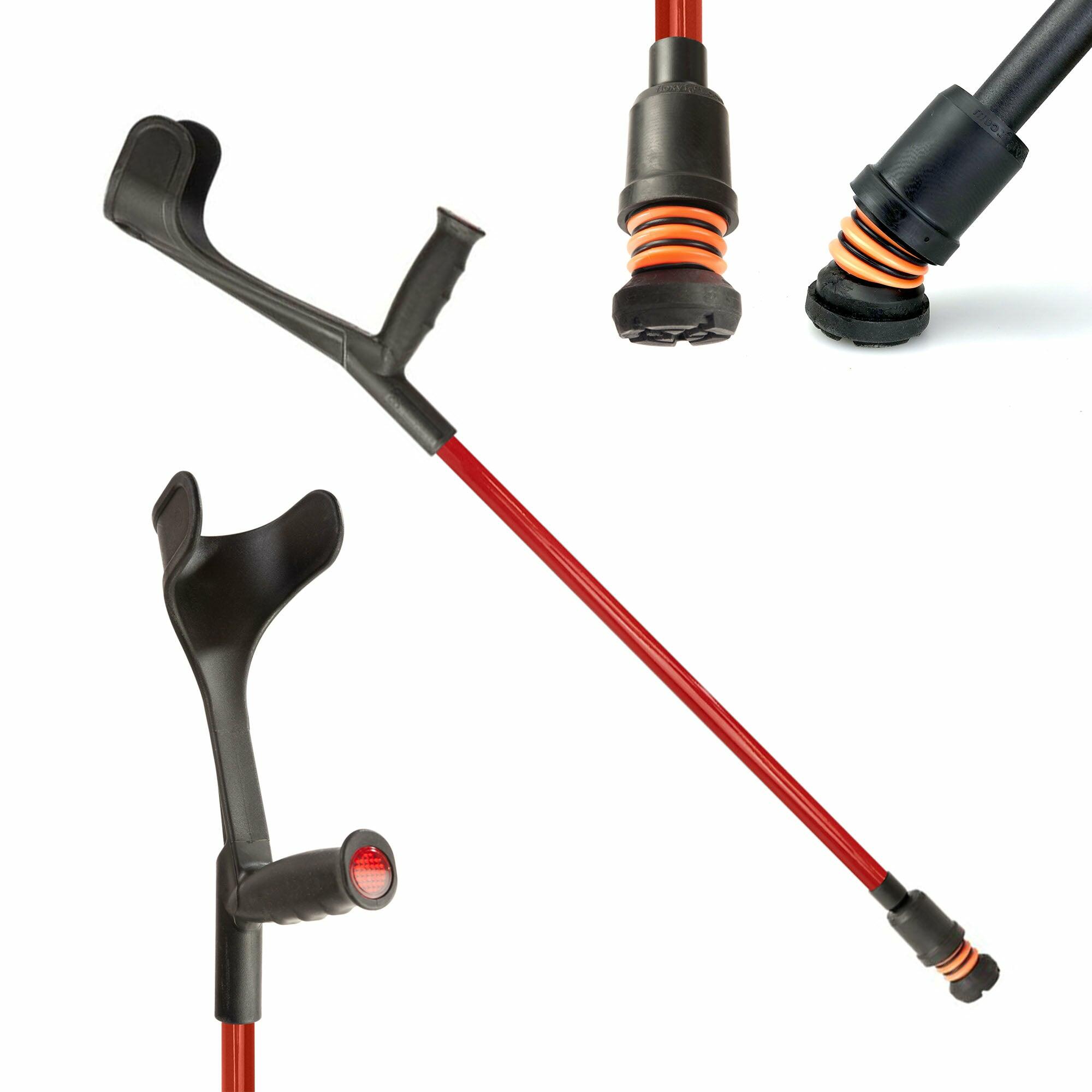 Flexyfoot Soft Grip Open Cuff Crutches - Red