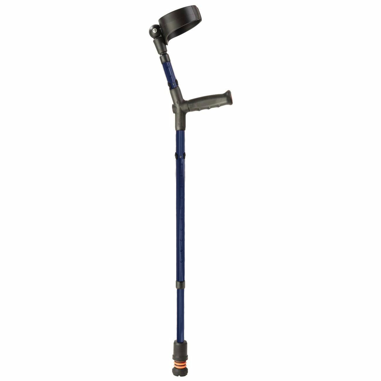 A single blue Flexyfoot Soft Grip Double Adjustable Crutch