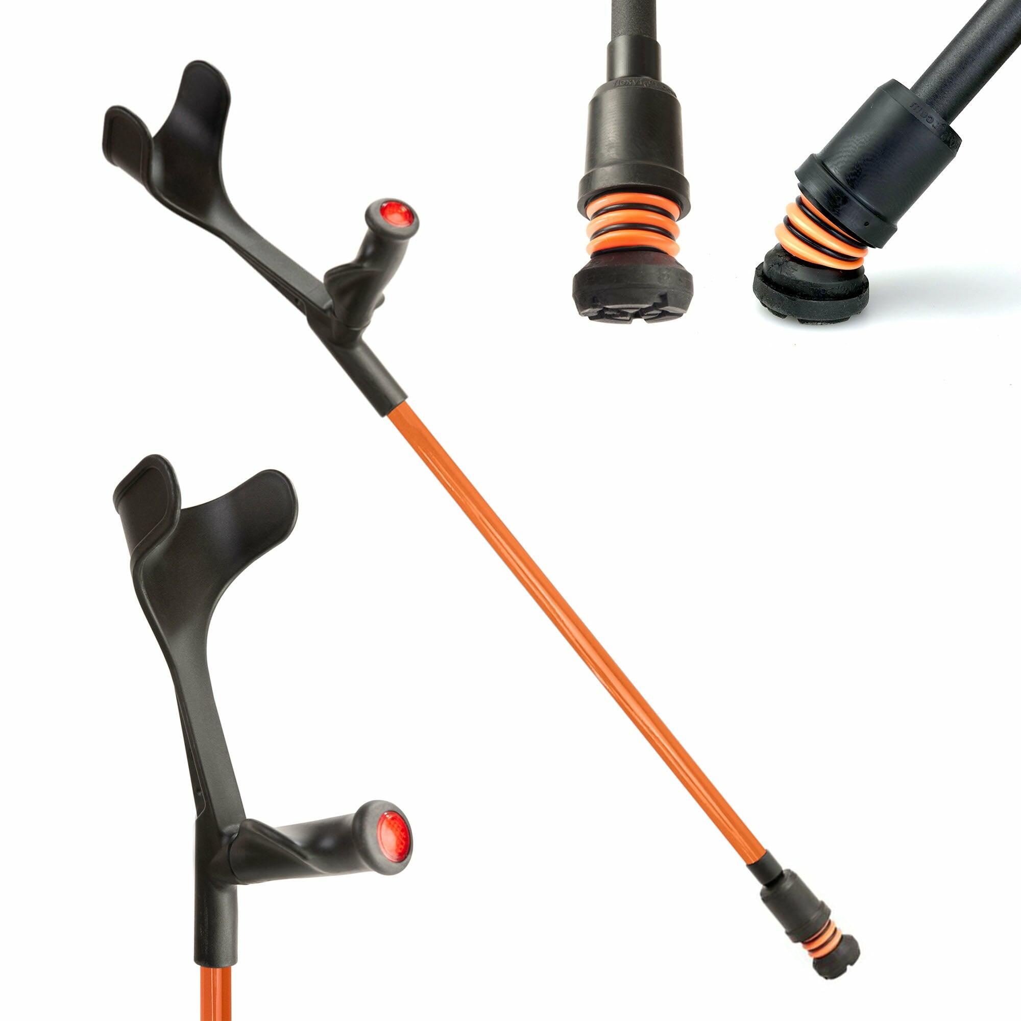 Flexyfoot Comfort Grip Open Cuff Crutches  - Orange