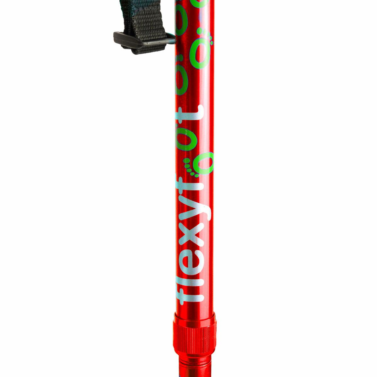 How to adjust a red Flexyfoot Premium Cork Handle Walking Stick