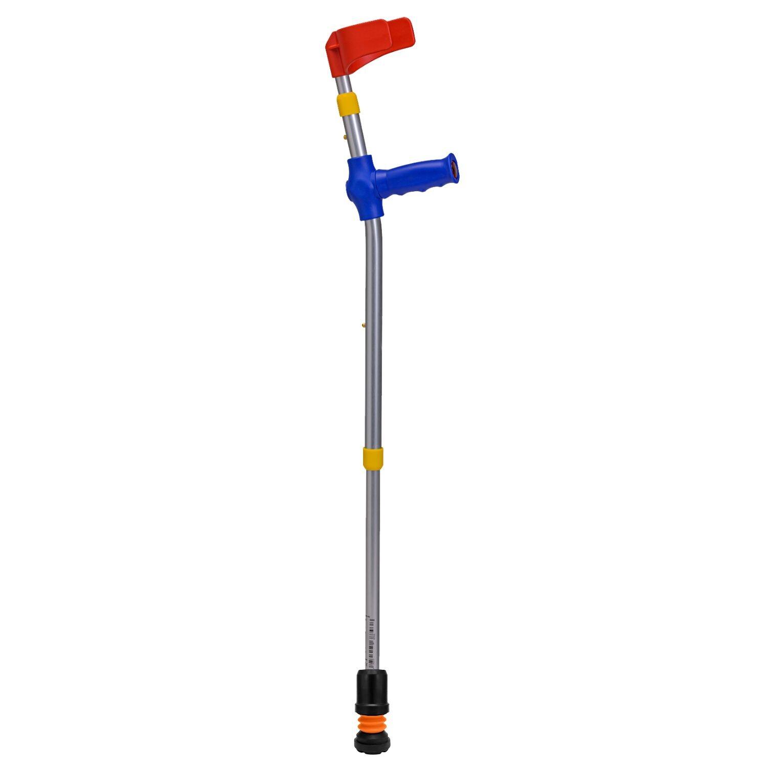 Flexyfoot Soft Grip Double Adjustable Kids Crutch - Blue Handle - Full Crutch