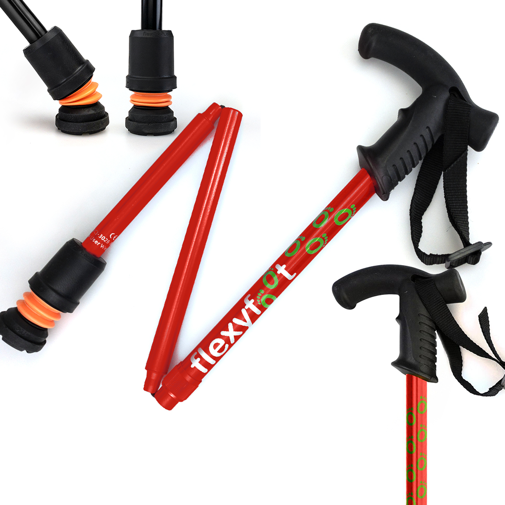 Flexyfoot Premium Derby Handle Folding Walking Stick