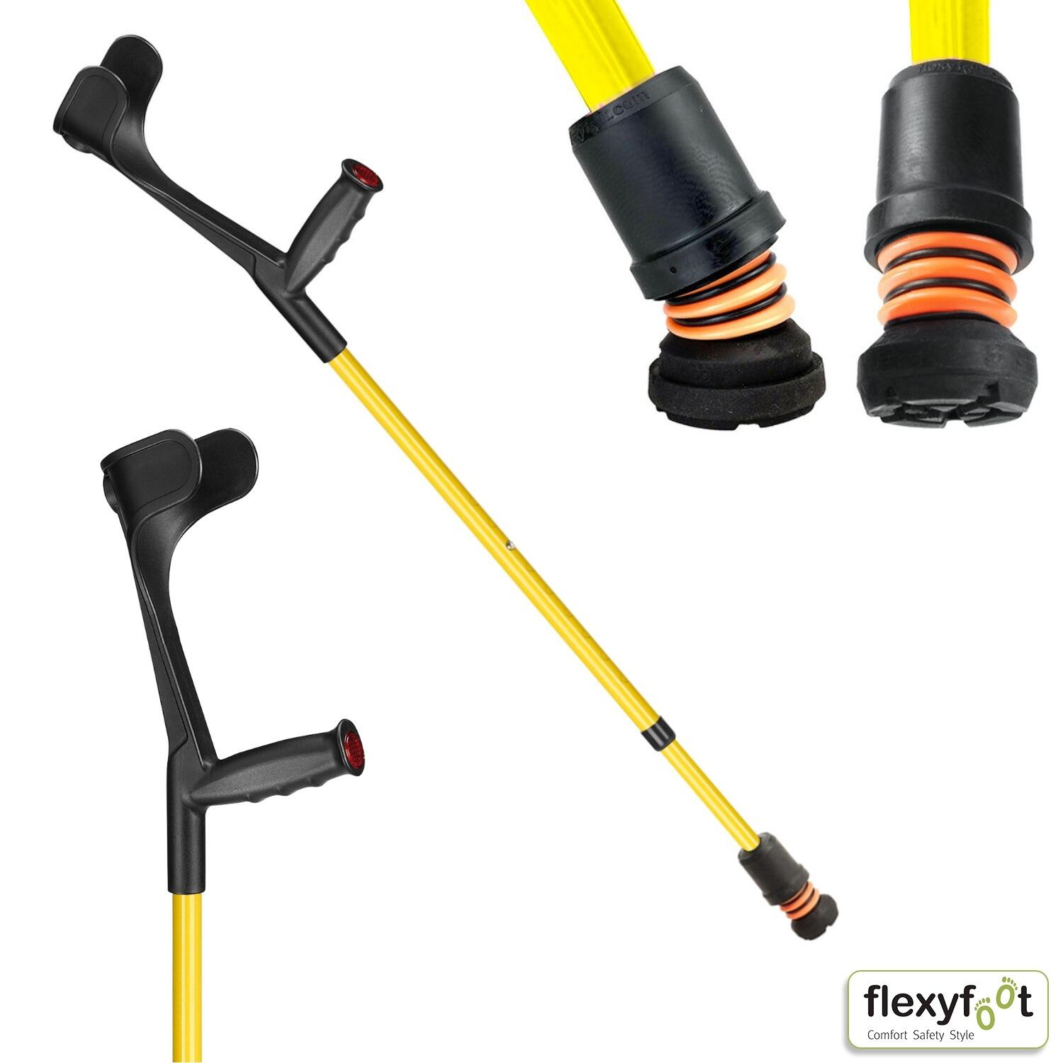 yellow Flexyfoot Soft Grip Open Cuff Crutch